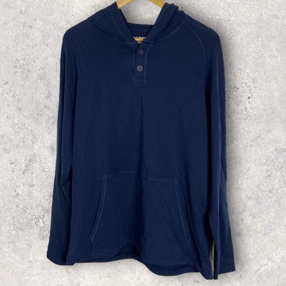 NEW Rhone Bolina Henley Hoodie Blue Size Medium 2021 Lightweight Hooded Sweater - Picture 3 of 10